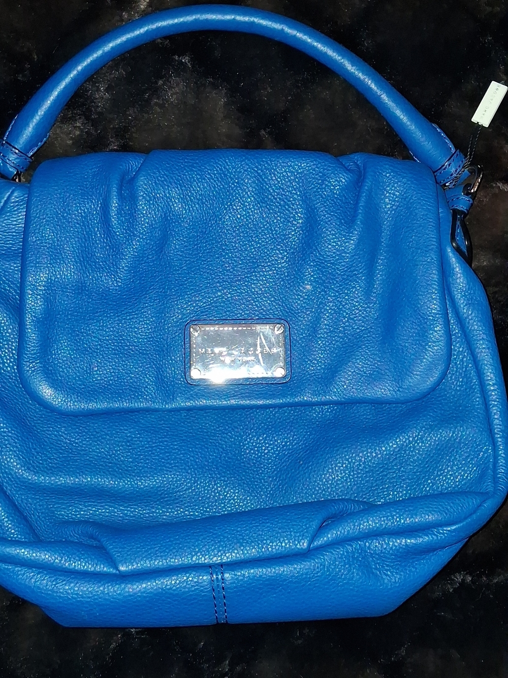 Bright Blue Leather Top-Handle Women's Bag